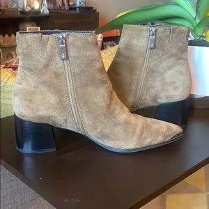 Kenneth Cole New York Pointy Toe Suede Booties